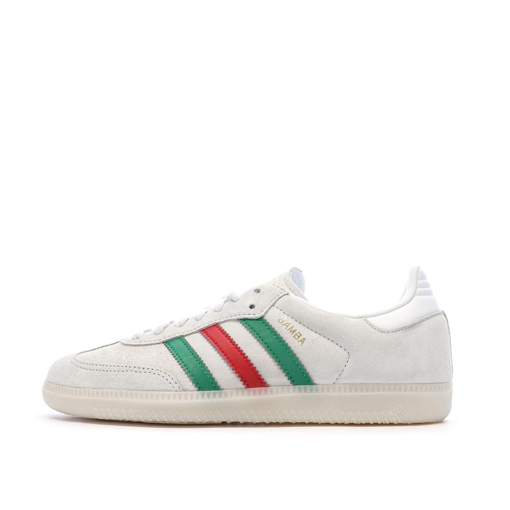 Baskets Grises/Vertes/Rouges Homme Adidas Samba pas cher