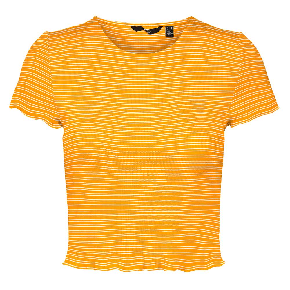 T-Shirt Blanc/Orange Femme Vero Moda Madi Jill pas cher