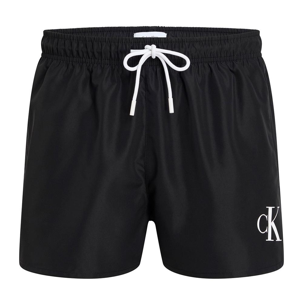 Short de Bain Noir Homme Calvin Klein Jeans Drawstring KM0KM01099 pas cher