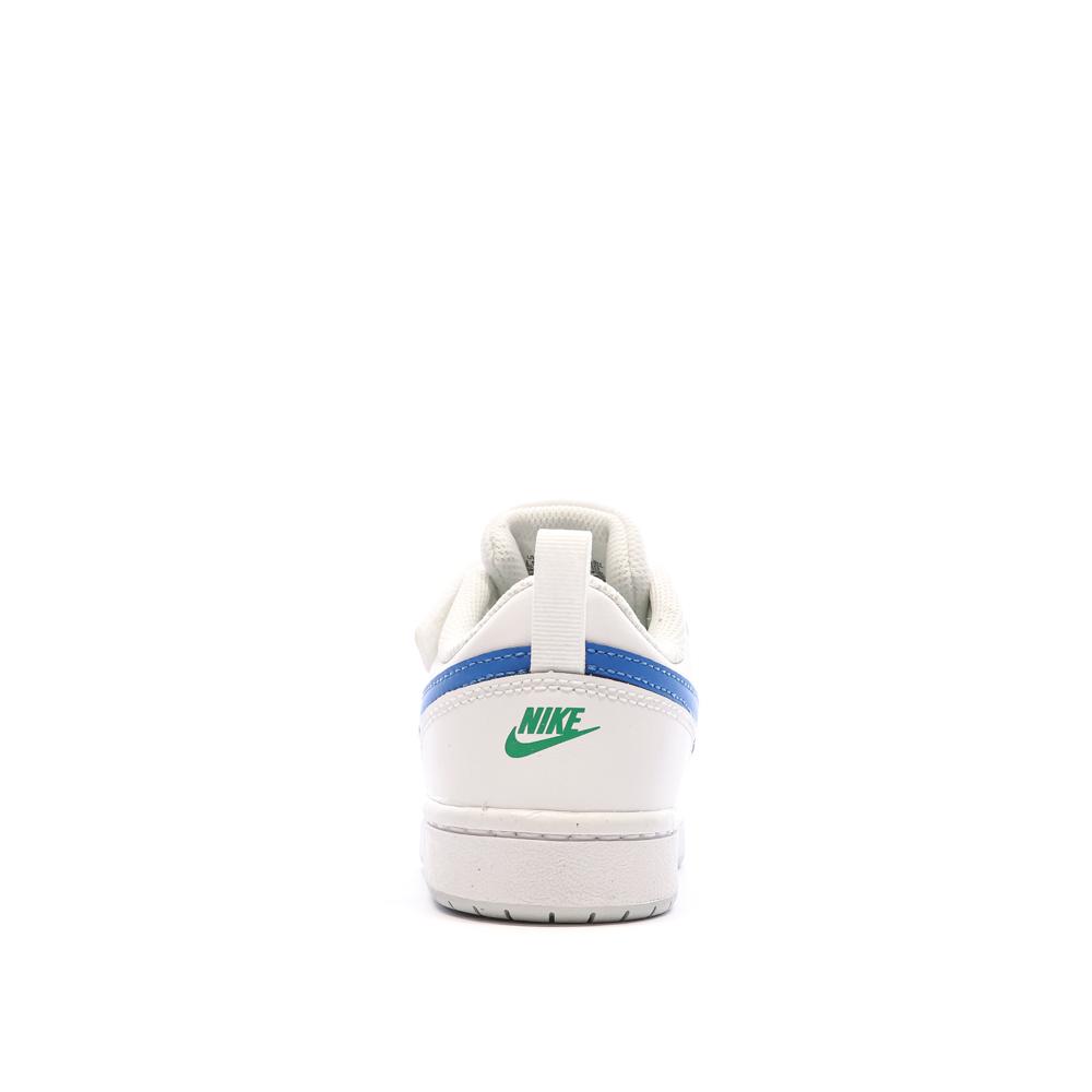 Baskets Blanches/Bleu Garçon Nike Court Borough Low 2 vue 3