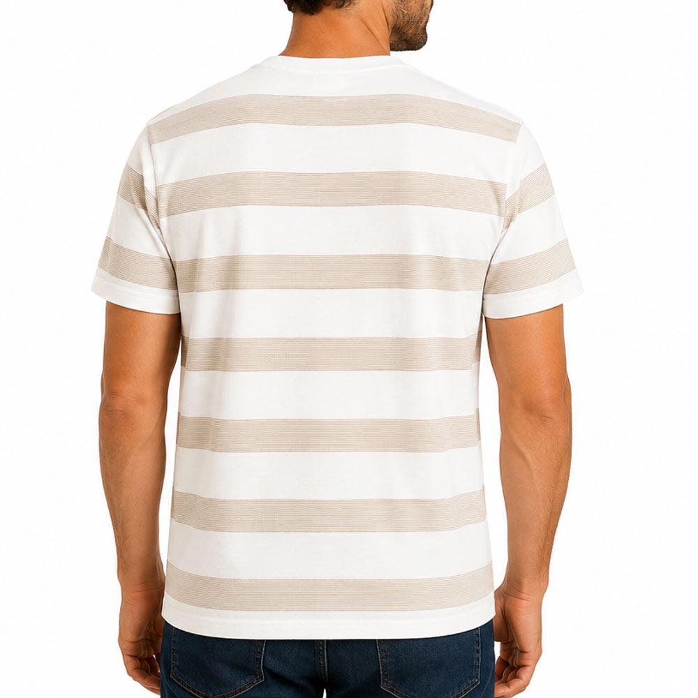 T-Shirt Blanc/Beige Homme RMS26 Rayures vue 2
