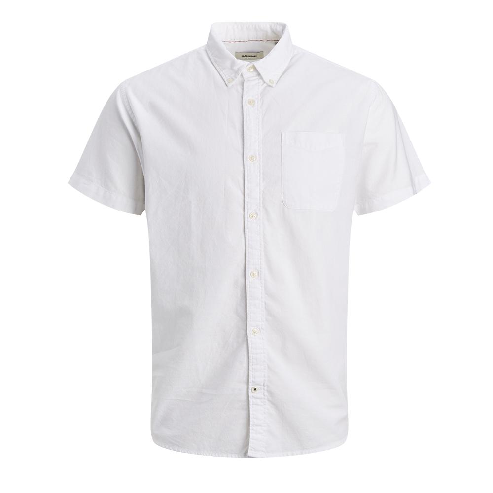 Chemisette Manches Courtes Blanche Homme Jack & Jones Hoxford pas cher