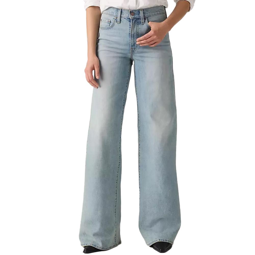 Blaue Baggy-Jeans für Damen von Levi's 728 Wide günstig