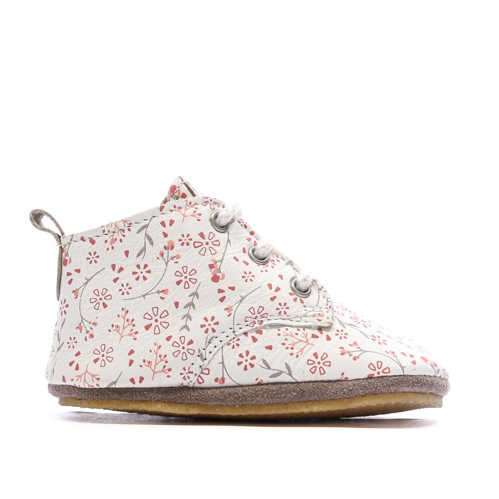Chaussons Blanc à Fleurs Fille Aster Layas vue 2