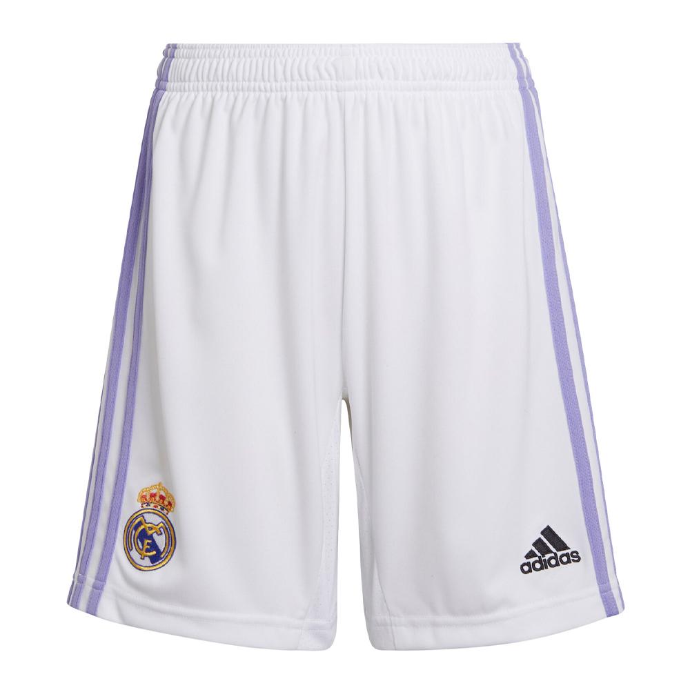 Real Madrid Short de Foot Blanc/Violet Garçon Adidas 2022/23 pas cher