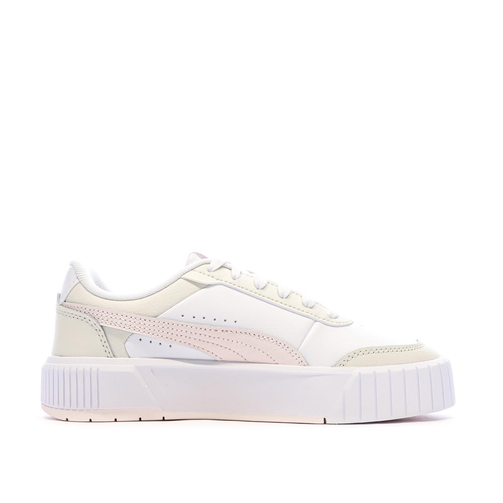 Baskets Blanc/Rose/Ecru Femme Puma Carina Mia vue 2