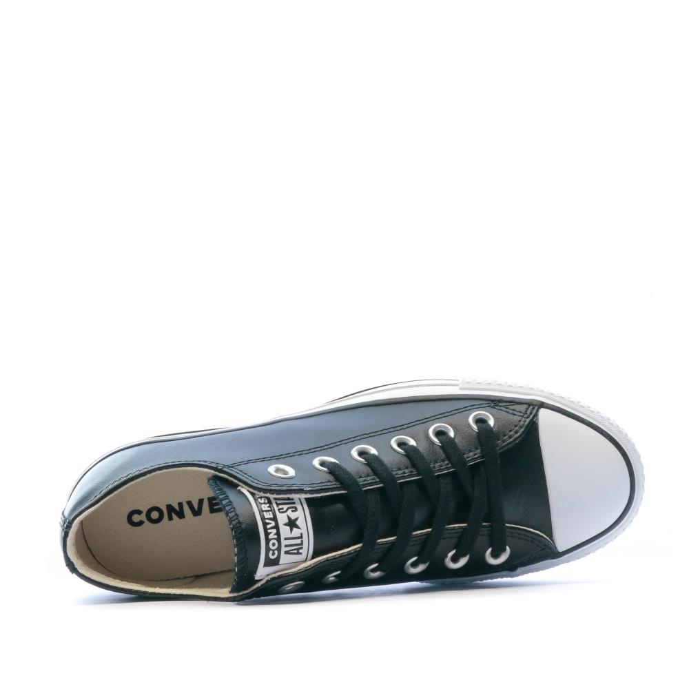 Baskets compensées cuir noir femme Converse All Star vue 4