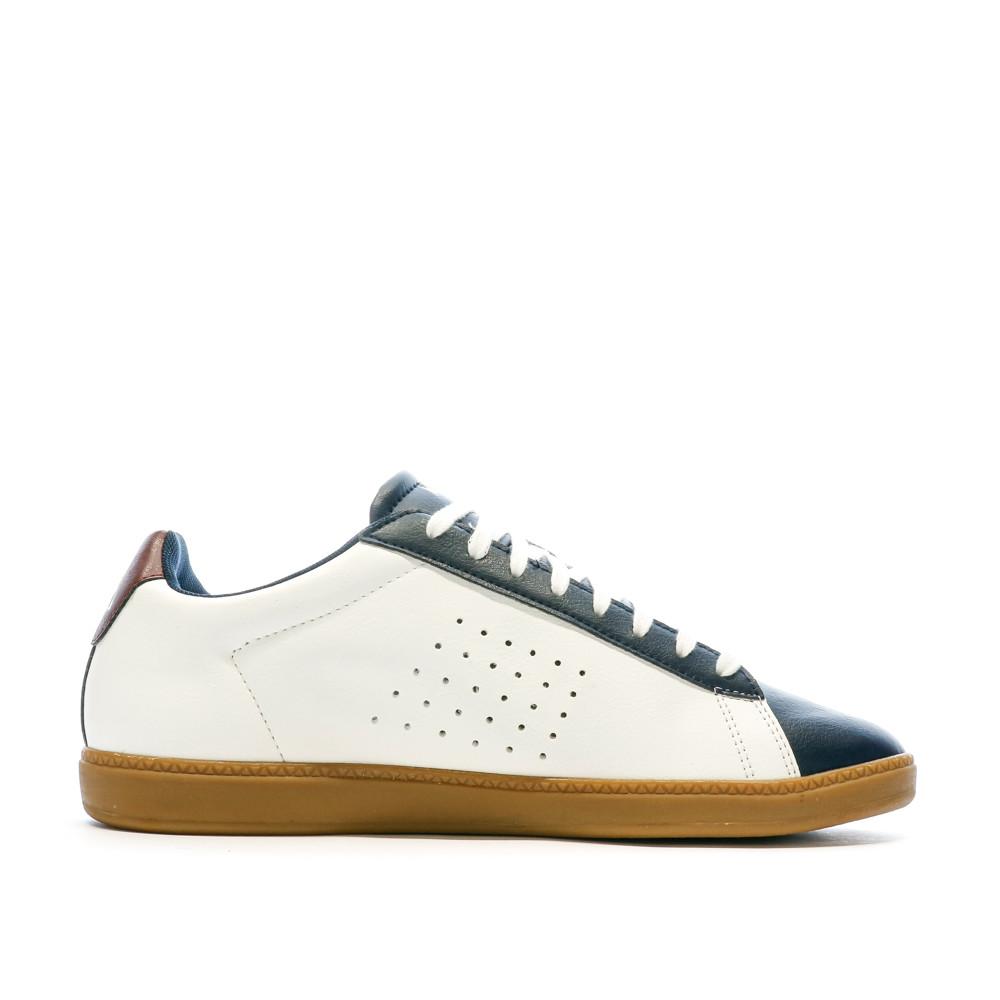 Baskets Blanc/Marine/Marron Homme Le Coq Sportif Court set Optical vue 2