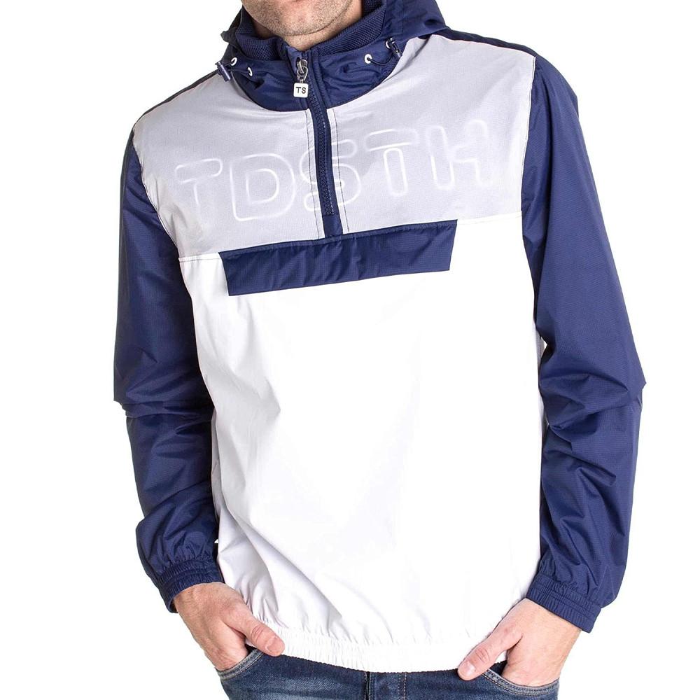 Veste Coupe-Vent Blanc/Bleu Homme Teddy Smith Banko pas cher