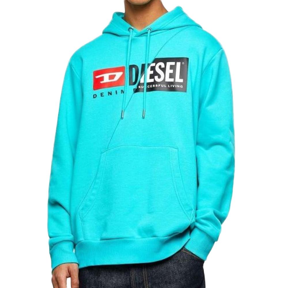 Sweat à capuche Turquoise Homme Diesel A00339 pas cher