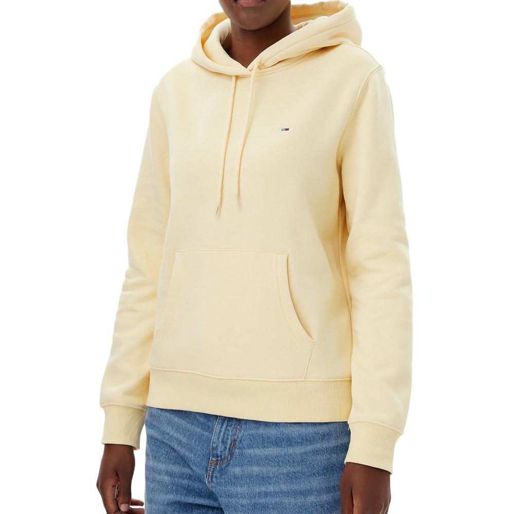 Sweat à Capuche Jaune Femme Tommy Hilfiger Flag pas cher