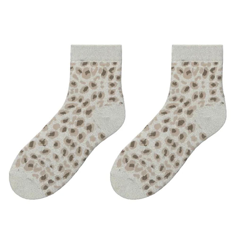 Graue Damensocken Stella Green Leopard günstig