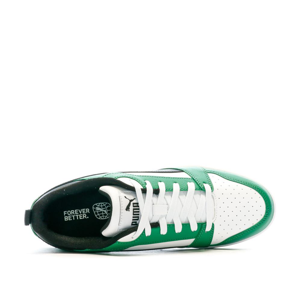 Baskets Noires/Blanches/Vertes Homme Puma Rebound V6 Low vue 4