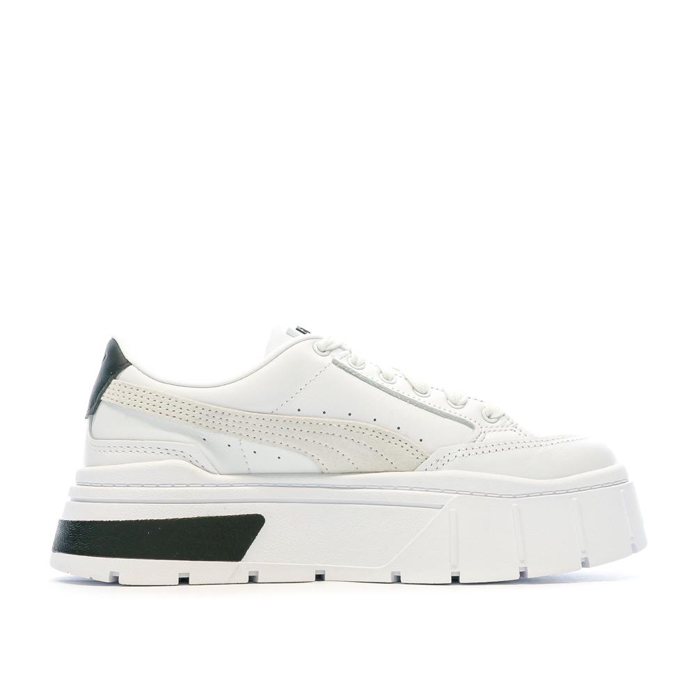 Baskets Blanche/Beige/Noir Femme Puma Mayze Stack 384363 vue 2