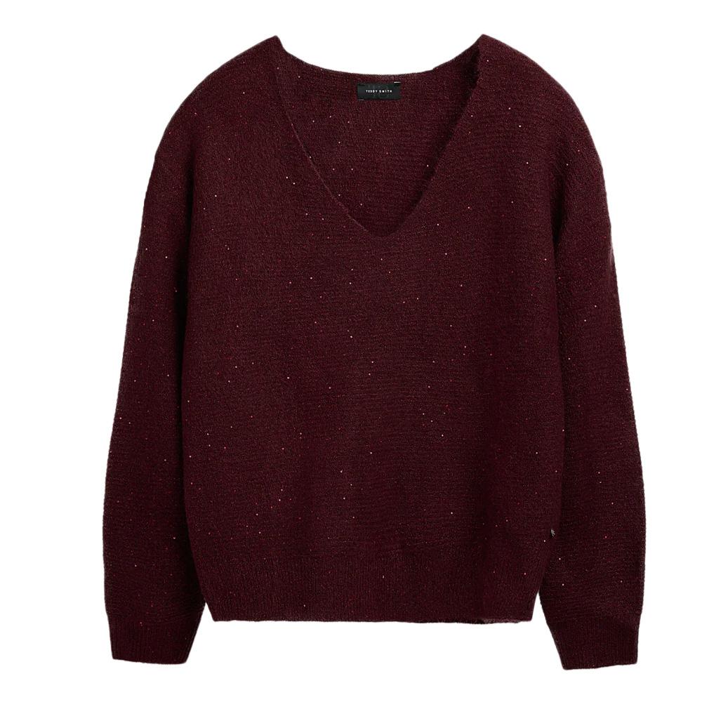 Pull Bordeaux Femme Teddy Smith Keith pas cher