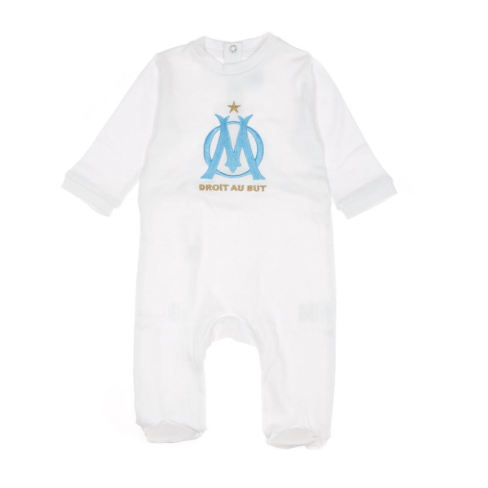 Pyjama Blanc Bébé Garçon OM 108 pas cher