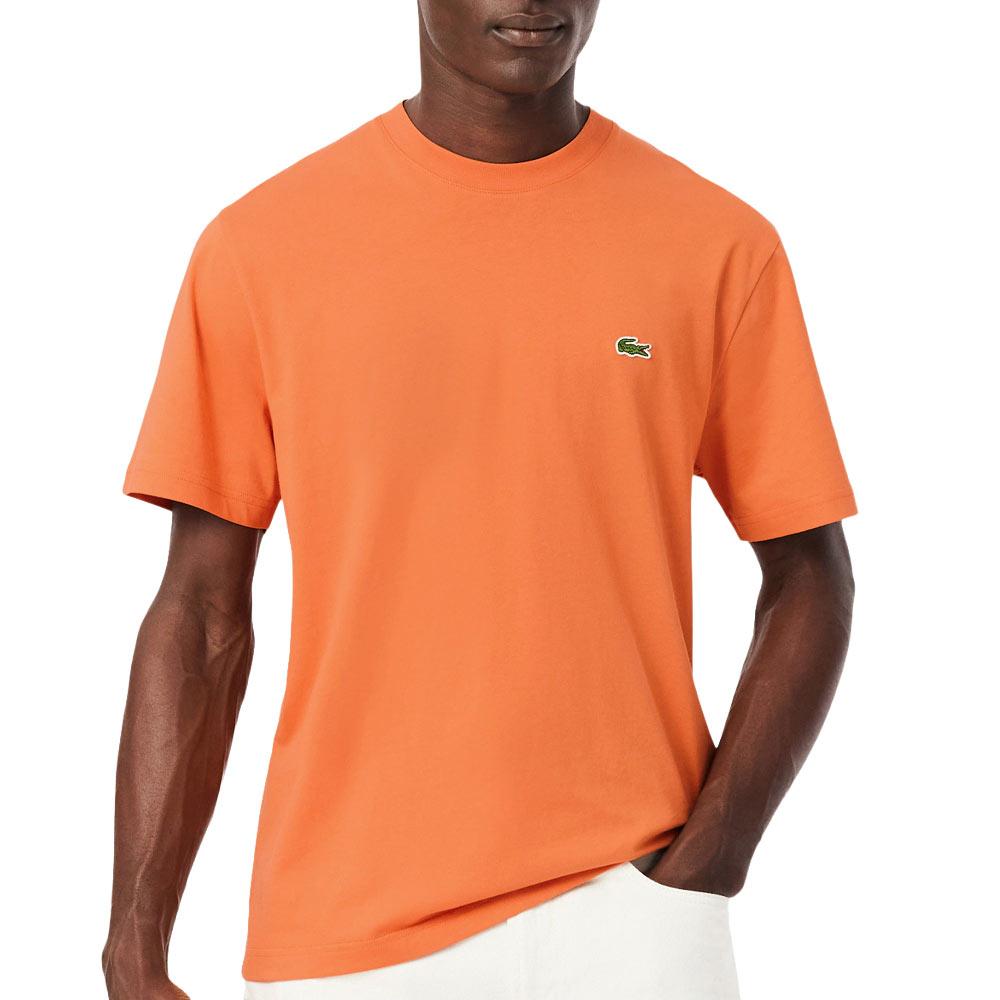 T-Shirt Orange Homme Lacoste Essentiel pas cher