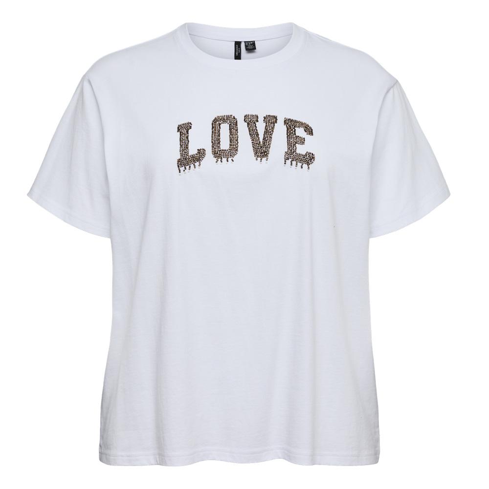 T-Shirt Blanc/Doré Femme Vero Moda Vmloretta vue 2