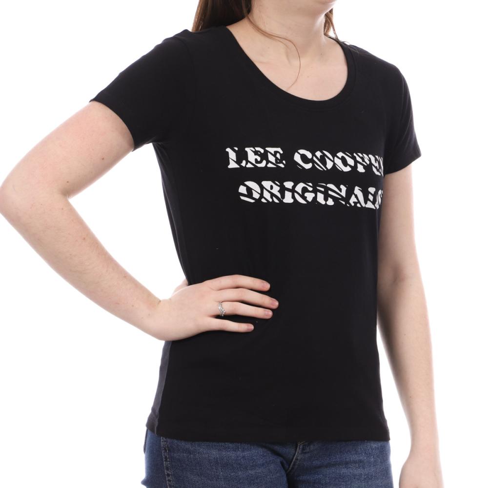 T-shirt Noir Femme Lee Cooper Ole pas cher