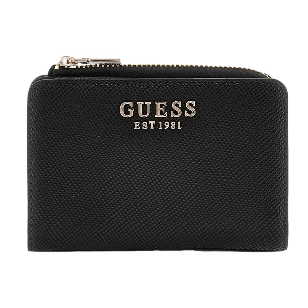 Portefeuille Noirs/Doré Femme Guess Laurel pas cher