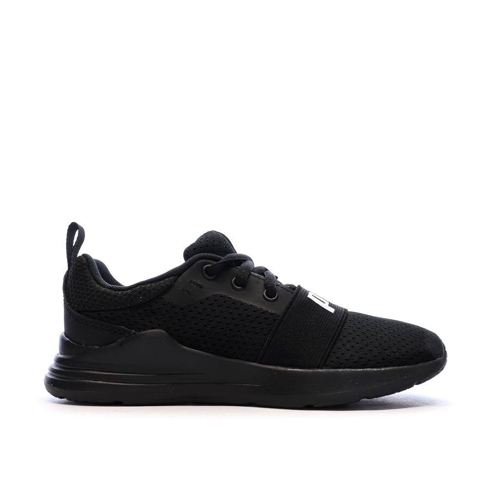 Baskets Noires Garçon Puma Wired01 vue 2