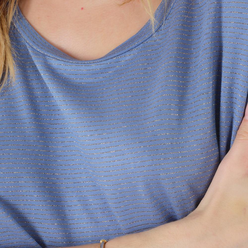 T-shirt Bleu Femme Deeluxe Lina vue 2