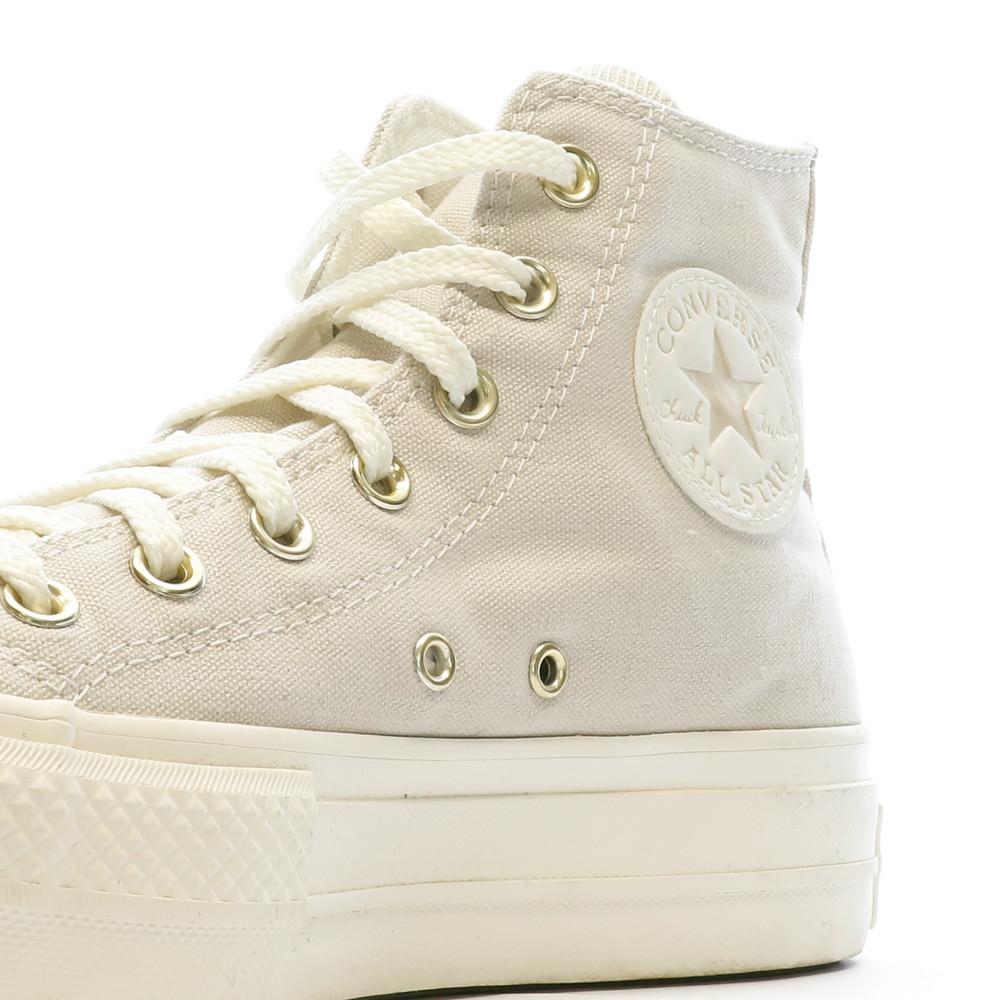 Baskets Beige Femme Converse Chuck Taylor Lift Hi Desert vue 7