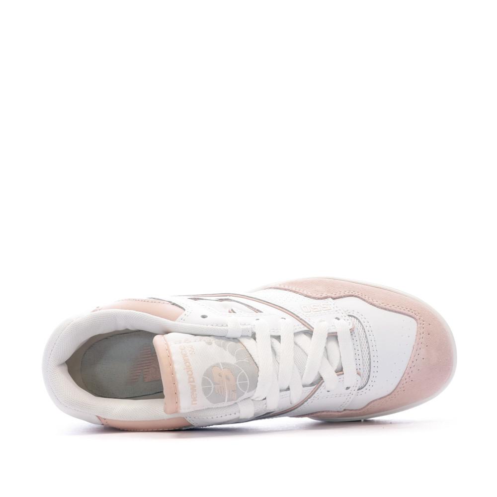 New Balance 550 Blanche/Rose Femme BBW550 vue 4