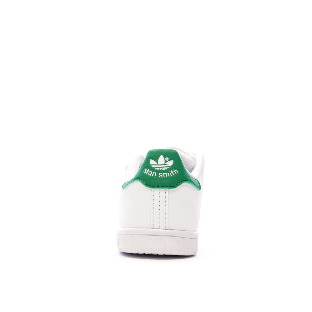 Baskets Blanches/Vertes Garçon/Fille Adidas Stan Smith vue 3