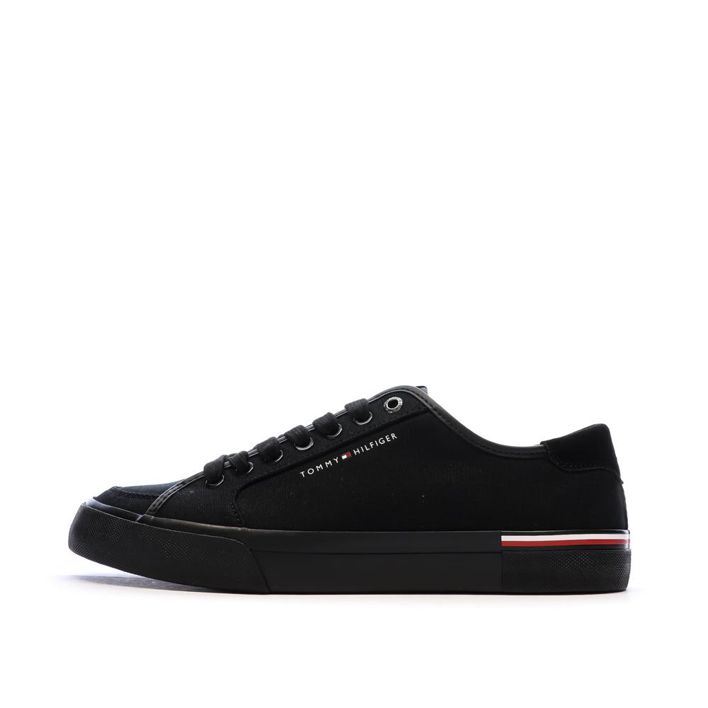 Baskets Noires Homme Tommy Hilfiger Core Corporate Vulcs pas cher