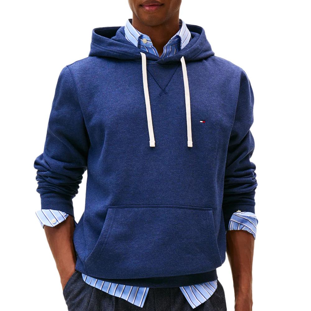 Sweat à Capuche Bleu Foncé Homme Tommy Hilfiger Seasonal Fleece pas cher