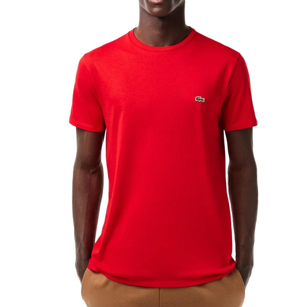 T-Shirt Rouge Homme Lacoste Pima pas cher