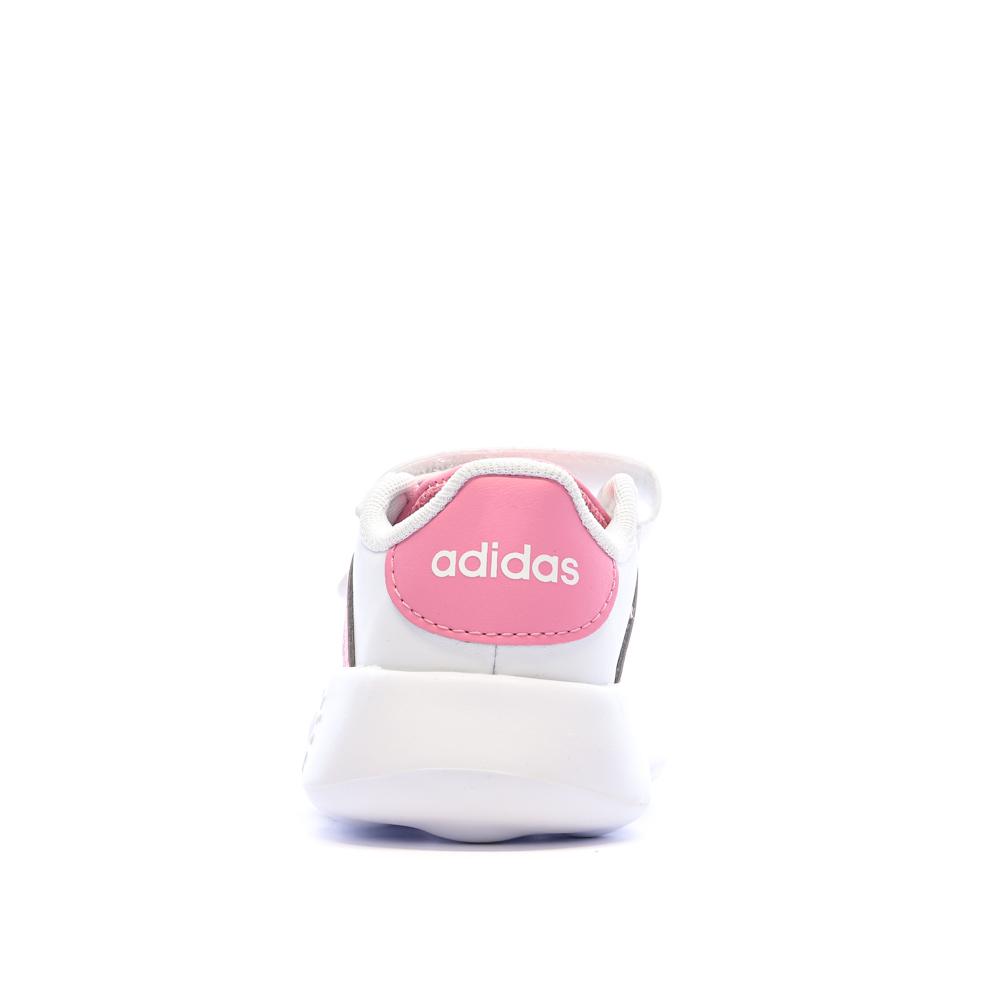Baskets Blanches/Roses Bébé Fille Adidas Grand Court 2.0 vue 3