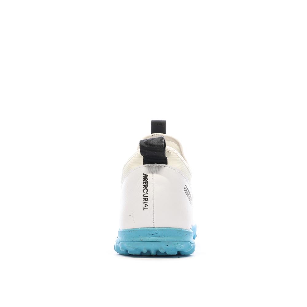 Chaussures de Football Blanc/Bleu Junior Nike Zoom Vapor 15 Academy TF vue 3