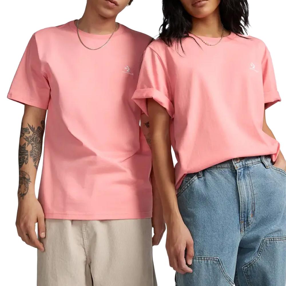 T-shirt Rose Mixte Converse Left Chest Star Chev pas cher
