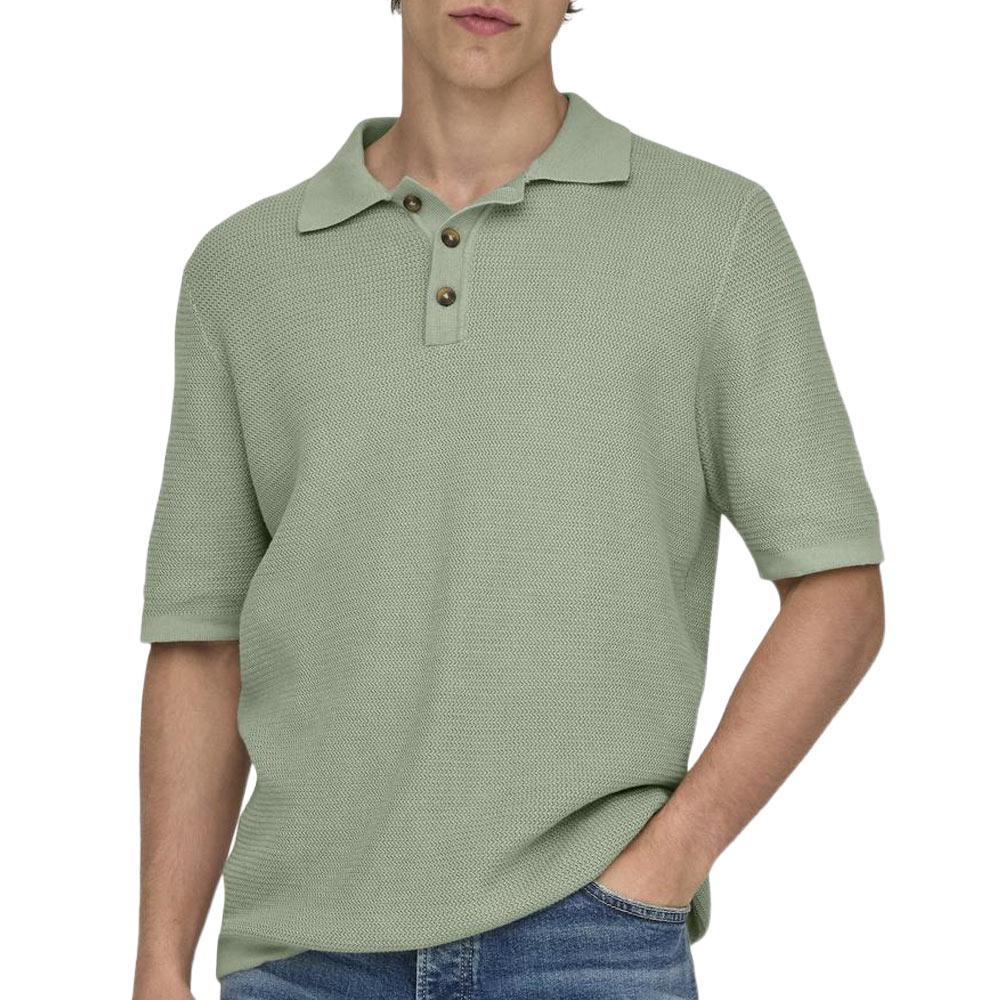 Polo Vert Homme Only & Sons Seric Reg pas cher