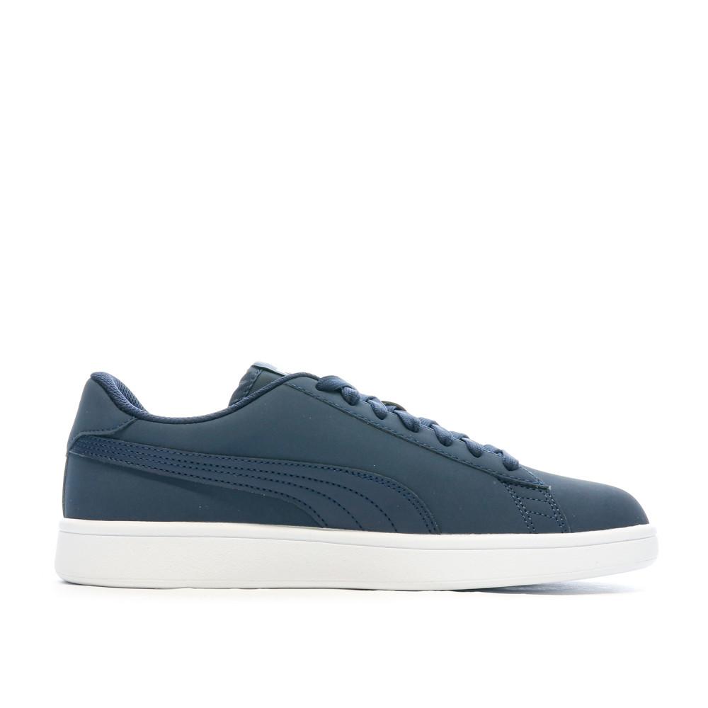 Baskets Marine/Blanc Homme Puma Smash v2 Buck vue 2
