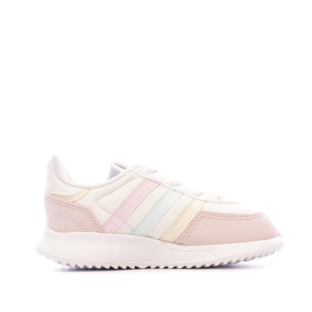 Basket Blanche/Rose Fille Bébé Adidas Retropy F2 El I vue 2