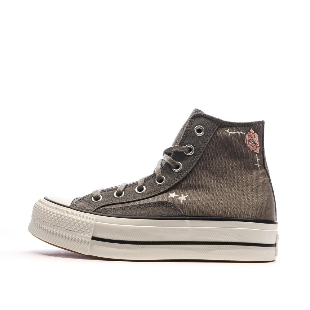 Baskets Grises Femme Converse Chuck Taylor All Star Lift vue 2