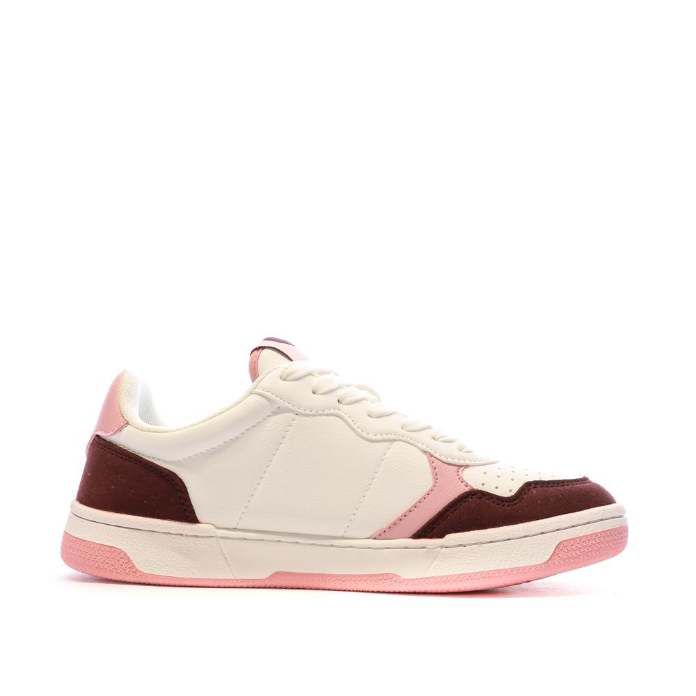 Baskets Blanc/Rose Femme Jott River vue 2