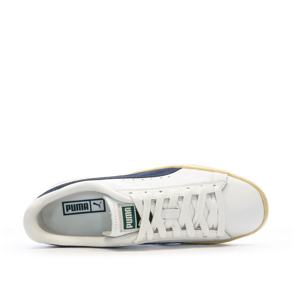 Baskets Blanc/Marine Homme Puma Clyde Vintag vue 5