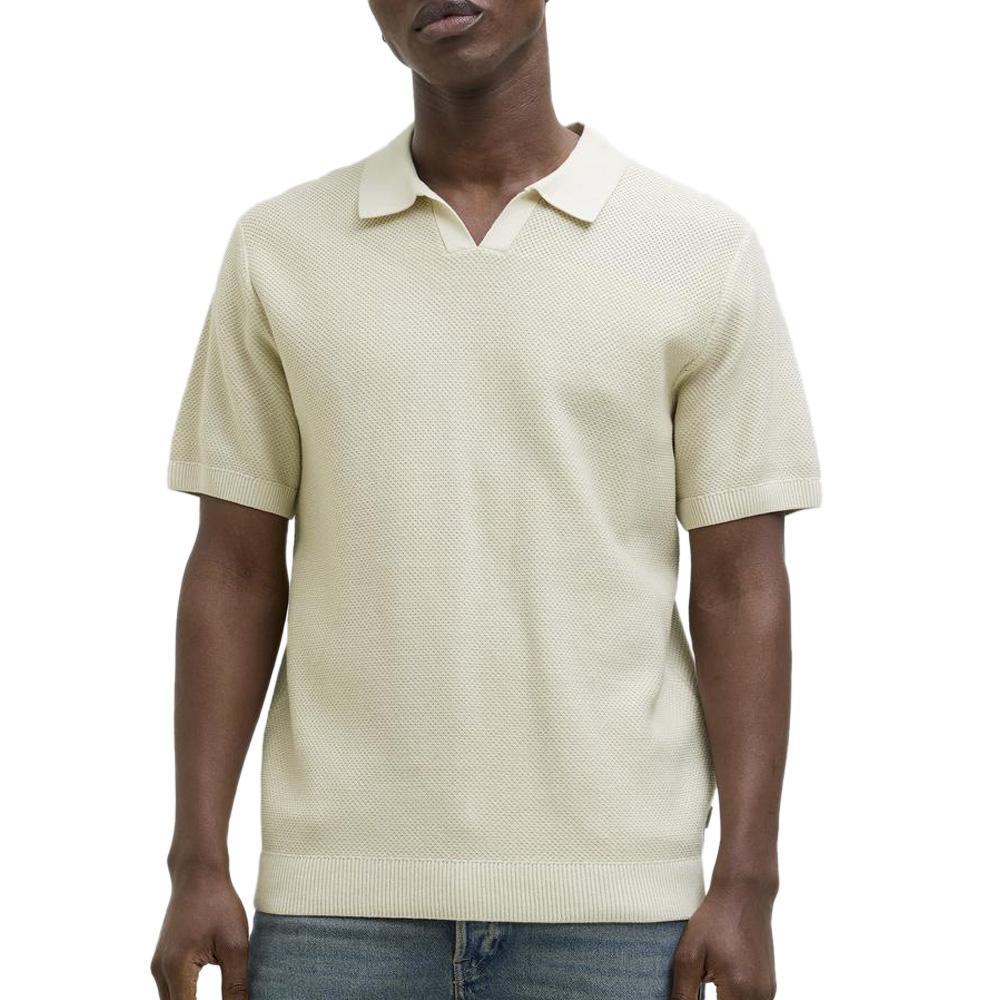 Polo Beige/Blanc Homme Jack & Jones Aston Split pas cher