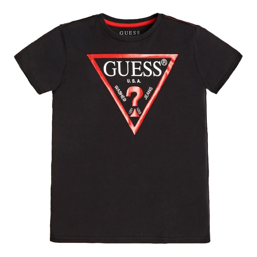 T-shirt Noir Garçon Guess pas cher