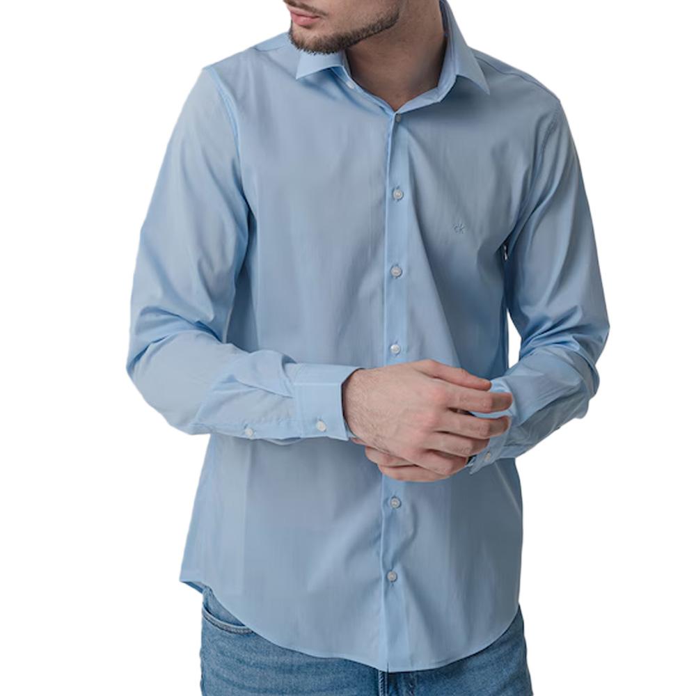 Chemise Bleu Homme Calvin Klein Jeans Lyocell Solid pas cher