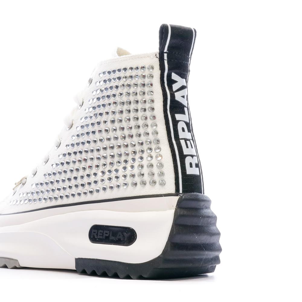 Baskets Blanche Femme Replay Aqua Stones vue 7