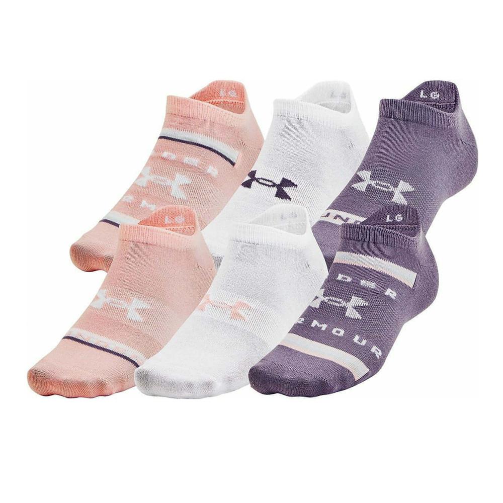 X6 Paires de Chaussette Rose/Blanche/Violette Femme Under Armour Essential pas cher