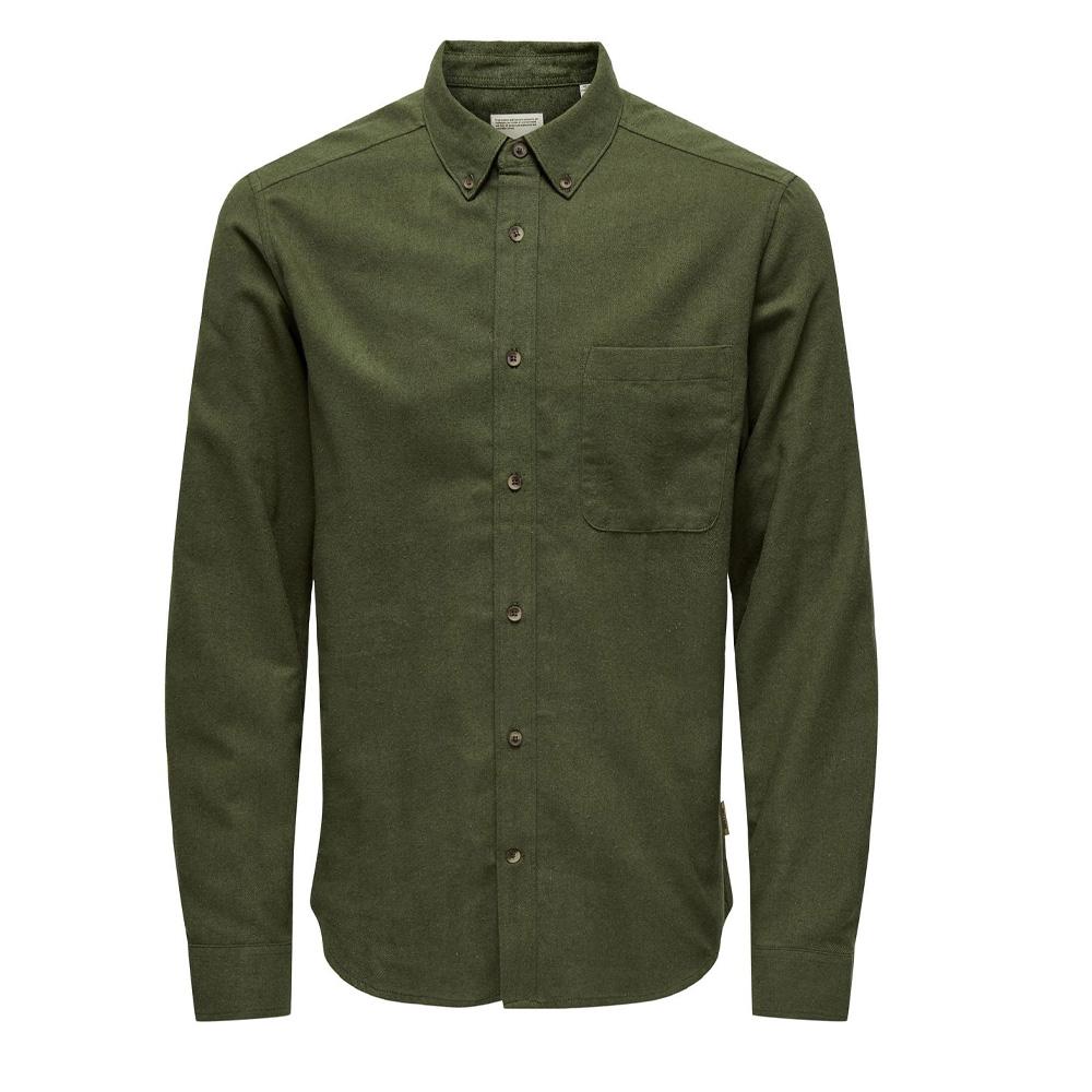 Chemise Kaki Homme Only & Sons Gudmund vue 3