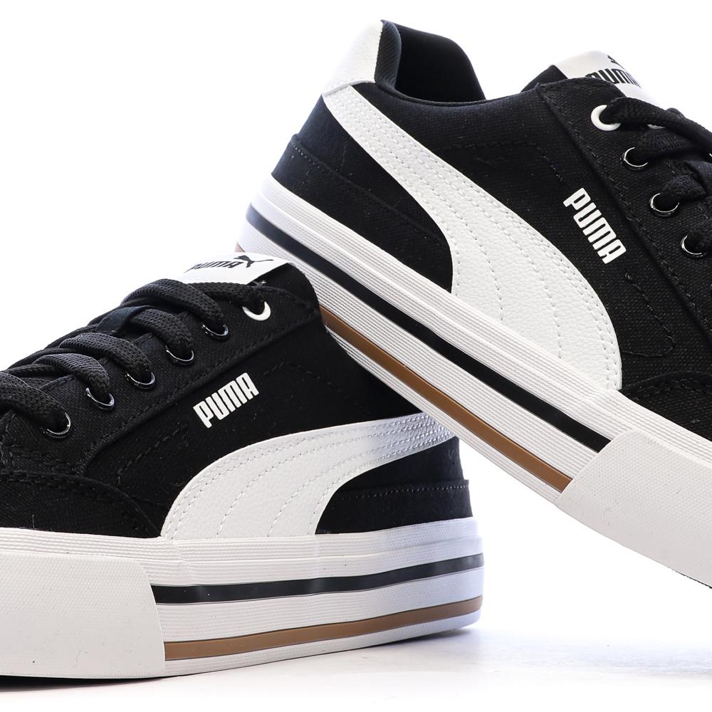 Weiß/Schwarze Puma Court Classic Sneaker für Damen Ansicht 7