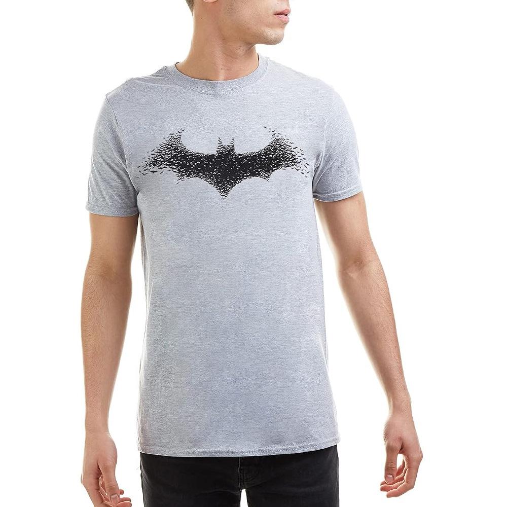 T-Shirt Gris Homme Dc Comics Bat Logo Mens pas cher