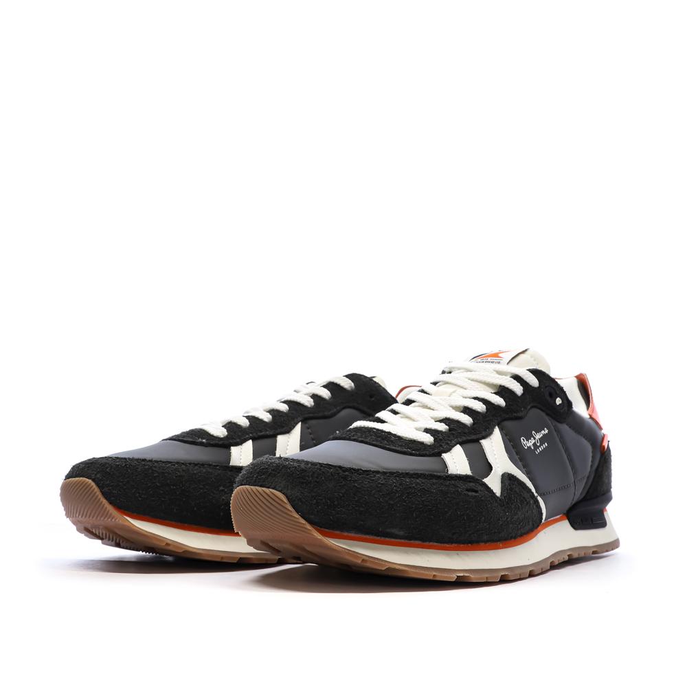 Baskets Noir/Rouge Homme Pepe jeans Brit Fly vue 6